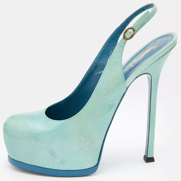 Yves Saint Laurent Patent Leather Tribtoo Platform...